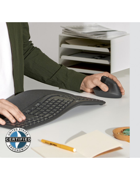 Logitech Lift for Business mouse Ufficio Mancino RF senza fili + Bluetooth Ottico 4000 DPI