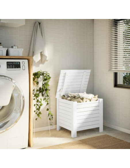 Contenitore con Coperchio RANA Bianco 60x49x54 cm Massello Pino