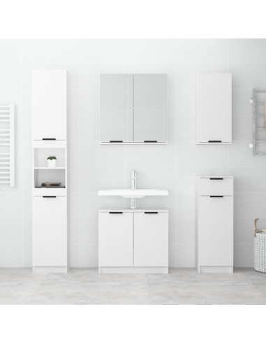 Mobile da Bagno a Parete Bianco 32x20x67 cm