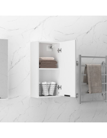 Mobile da Bagno a Parete Bianco 32x20x67 cm