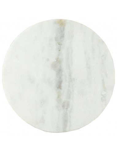 Tavolino da Salotto Bianco e Nero Ø50 cm in Vero Marmo Solido