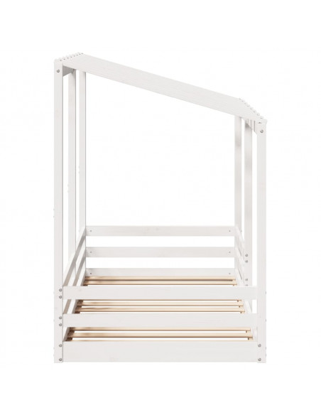Letto per Bambini con Tetto Bianco 90x200cm Legno Massello Pino