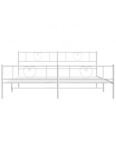 Giroletto con Testiera e Pediera Metallo Bianco 193x203 cm