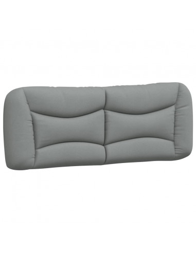 Letto con Materasso Grigio Chiaro 140x190cm Tessuto