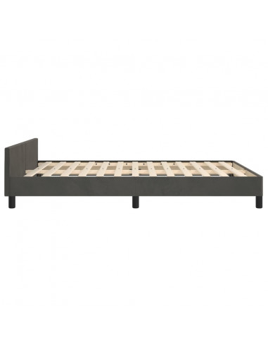 Giroletto con Testiera Grigio Scuro 140x190 cm in Velluto