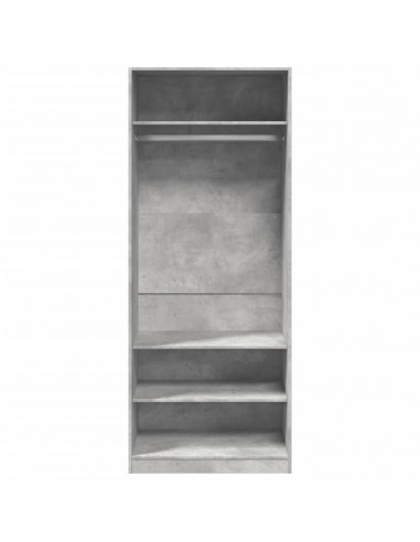 Armadio Grigio Cemento 80x50x200 cm in Legno Multistrato