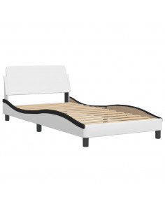 Giroletto con Luci LED Bianco e Nero 100x200 cm in Similpelle 2