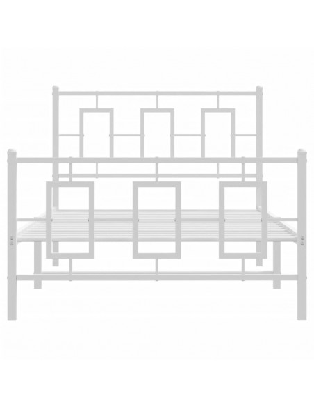 Giroletto con Testiera e Pediera Metallo Bianco 100x190 cm
