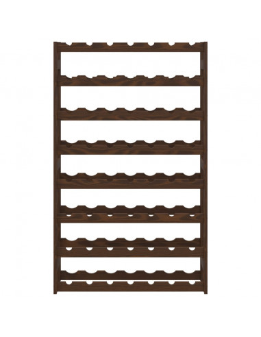 Portabottiglie per 56 Bottiglie Marrone Legno Massello di Pino