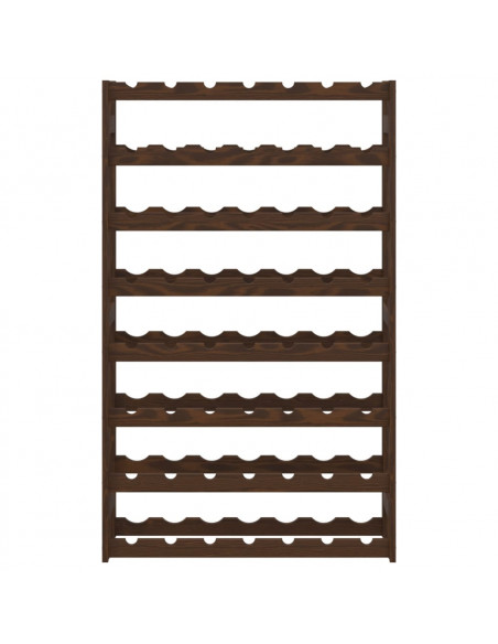 Portabottiglie per 56 Bottiglie Marrone Legno Massello di Pino