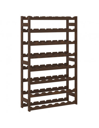 Portabottiglie per 56 Bottiglie Marrone Legno Massello di Pino