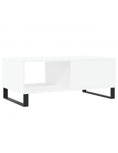 Tavolino da Salotto Bianco 90x50x36,5 cm in Legno Multistrato