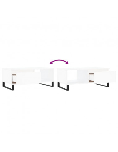 Tavolino da Salotto Bianco 90x50x36,5 cm in Legno Multistrato