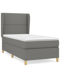 Giroletto a Molle con Materasso Grigio Scuro 80x200 cm Tessuto 2