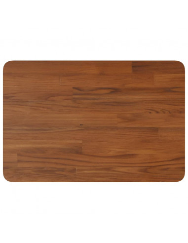 Piano Bagno Marrone Scuro 60x40x2,5cm Legno Massello Trattato