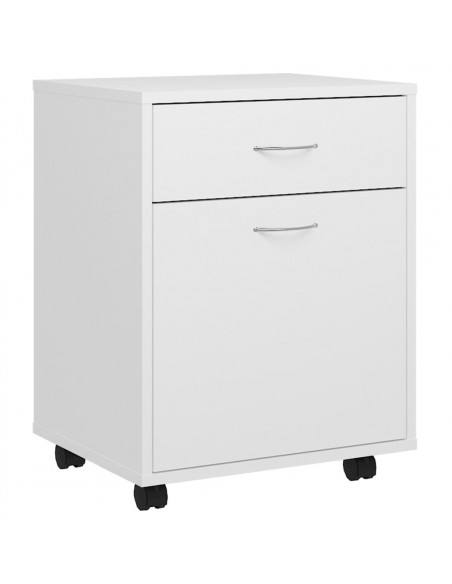 Mobiletto con Rotelle Bianco 45x38x54cm in Legno Ingegnerizzato