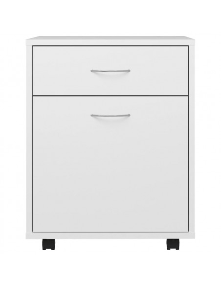 Mobiletto con Rotelle Bianco 45x38x54cm in Legno Ingegnerizzato