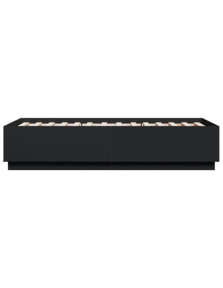 Giroletto con Luci LED Nero 75x190 cm in Legno Multistrato