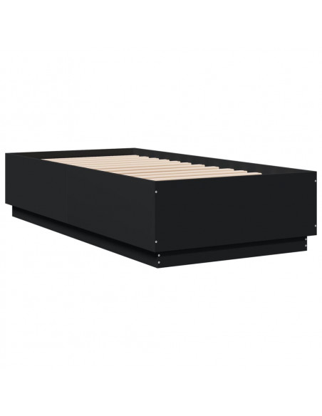 Giroletto con Luci LED Nero 75x190 cm in Legno Multistrato