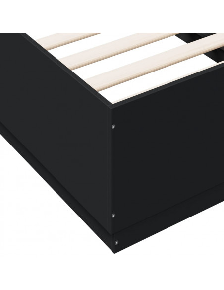 Giroletto con Luci LED Nero 75x190 cm in Legno Multistrato
