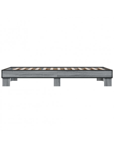 Giroletto Grigio Sonoma 90x190cm in Legno Multistrato e Metallo