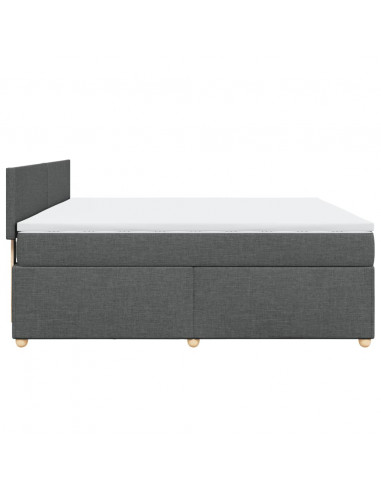 Giroletto a Molle con Materasso Grigio Scuro 180x200 cm Tessuto