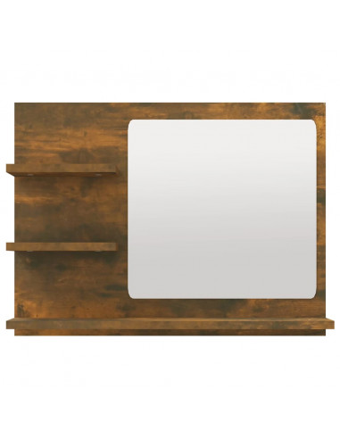 Specchio da Bagno Rovere Fumo 60x10,5x45cm in Legno Multistrato
