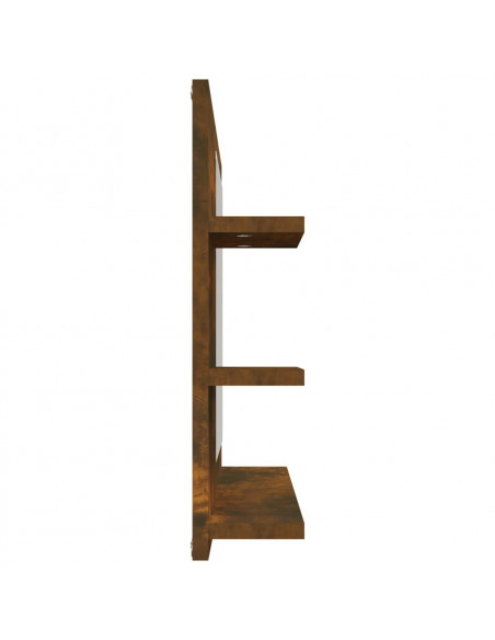 Specchio da Bagno Rovere Fumo 60x10,5x45cm in Legno Multistrato