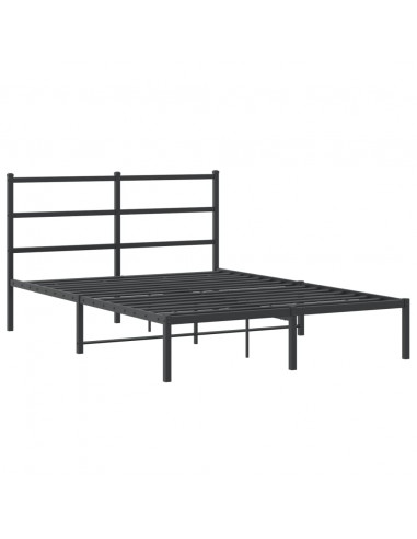 Giroletto con Testiera in Metallo Nero 140x200 cm