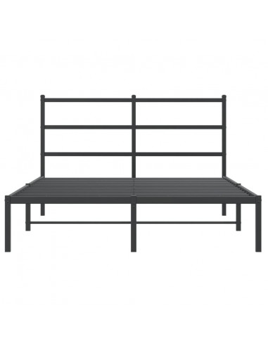 Giroletto con Testiera in Metallo Nero 140x200 cm