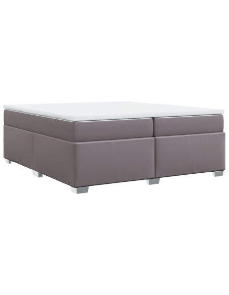 Giroletto a Molle con Materasso Grgio 200x200 cm in Similpelle