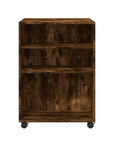 Tavolino con Ruote Rovere Fumo 55x60x78 cm in Truciolato