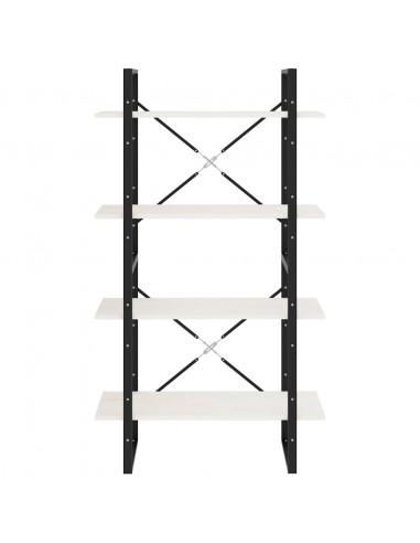 Libreria a 4 Ripiani Bianca 80x30x140 cm in Massello di Pino