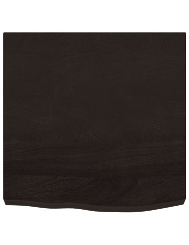 Piano Bagno Marrone Scuro 60x60x(2-6)cm Legno Massello Trattato