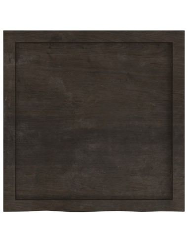 Piano Bagno Marrone Scuro 60x60x(2-6)cm Legno Massello Trattato