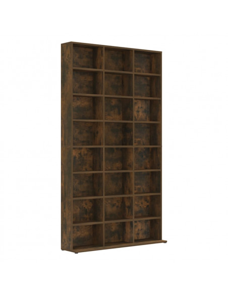 Mobile Porta CD Rovere Fumo 102x23x177,5 cm Legno Multistrato