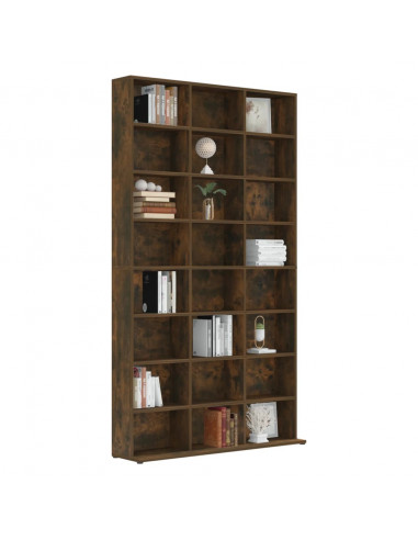 Mobile Porta CD Rovere Fumo 102x23x177,5 cm Legno Multistrato