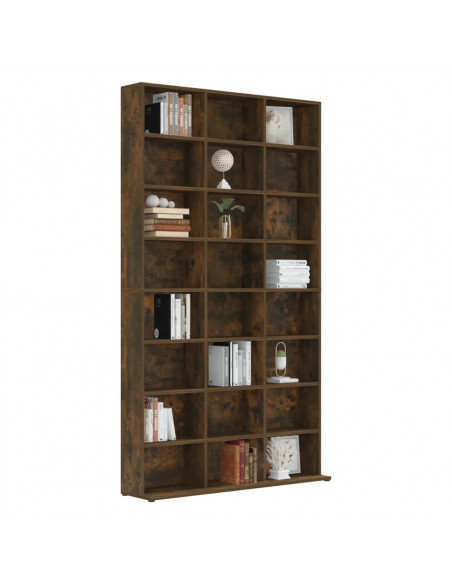 Mobile Porta CD Rovere Fumo 102x23x177,5 cm Legno Multistrato