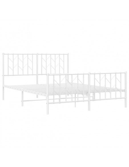 Giroletto con Testiera e Pediera Metallo Bianco 140x190 cm