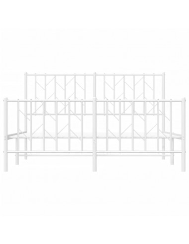 Giroletto con Testiera e Pediera Metallo Bianco 140x190 cm