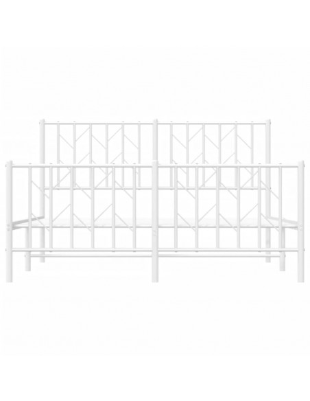 Giroletto con Testiera e Pediera Metallo Bianco 140x190 cm