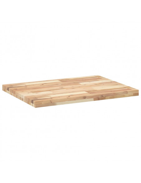 Piano da Bagno Non Trattato 100x60x4cm Legno Massello di Acacia