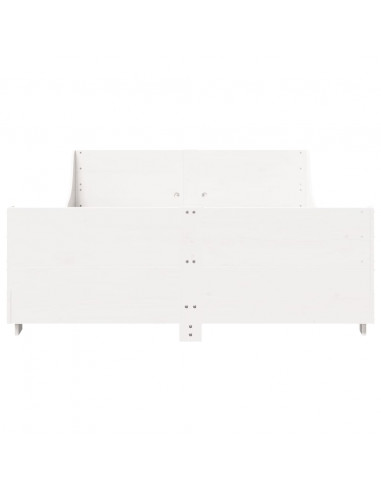 Giroletto con Testiera Bianco 160x200 cm Legno Massello di Pino