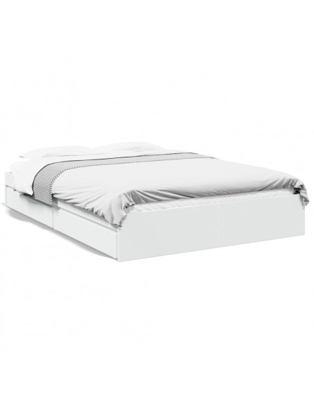 Giroletto con Cassetti Bianco 160x200 cm in Legno Multistrato