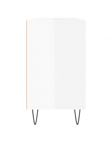 Armadietto Bagno Bianco Lucido 80x33x60cm in Legno Multistrato