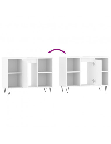 Armadietto Bagno Bianco Lucido 80x33x60cm in Legno Multistrato