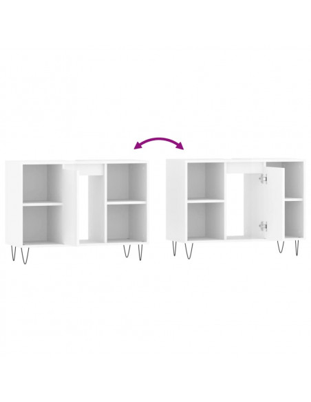 Armadietto Bagno Bianco Lucido 80x33x60cm in Legno Multistrato