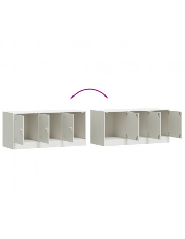 Mobile Porta TV Bianco 99x39x44 cm in Acciaio