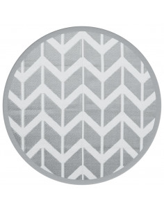 Tappeto da Esterno Grigio Ø120 cm in PP 2