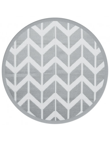 Tappeto da Esterno Grigio Ø120 cm in PP
